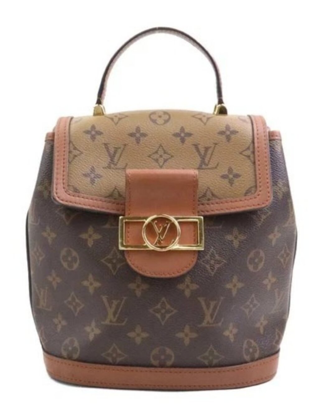 Auth LOUIS VUITTON Monogram Reverse Dauphine Backpack Brown M45145 - e60776k
